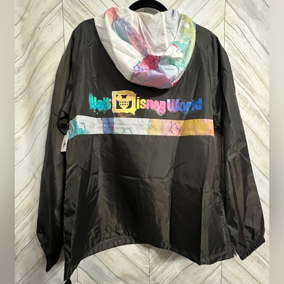 Walt Disney World Windbreaker Rain Jacket Watercolor Art Castle M NEW W TAGS - Picture 3 of 10